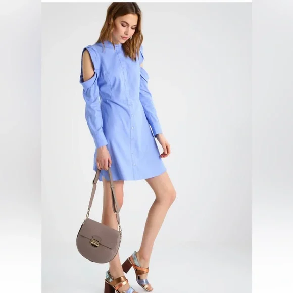 bcbgeneration shirt dress New BCBGeneration Womens sz 10 taupe lace collar shirt dress